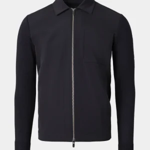 Blouson zippé bi matière - Marine
