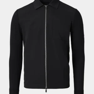 Blouson zippé bi matière - Noir