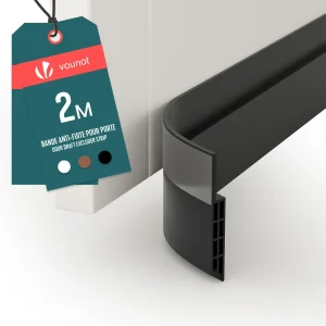 Bas de porte isolant coupe froid 200 cm noir