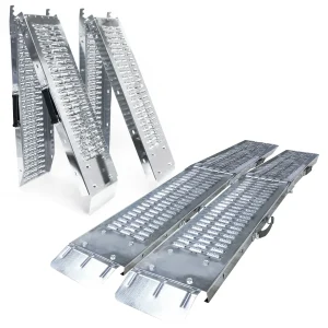 Rampe de chargement pliable Lot de 2 pcs en acier galvanise 180cm