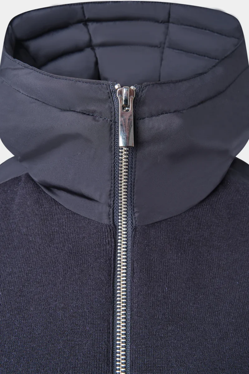 Gilet zippé technique à capuche - Marine – Image 4