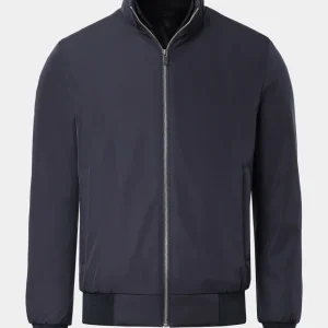 Blouson zippé avec fourrure amovible - Marine