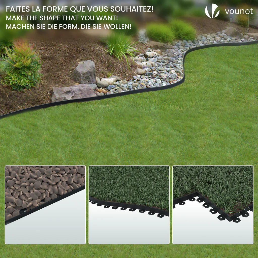 Bordure de jardin PVC flexible 20m avec piquets noir – Image 4