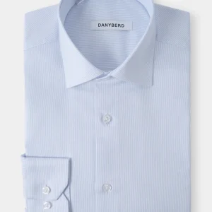 Chemise col français à rayures fines