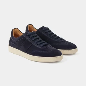 Sneakers en peau à picots - Bleu