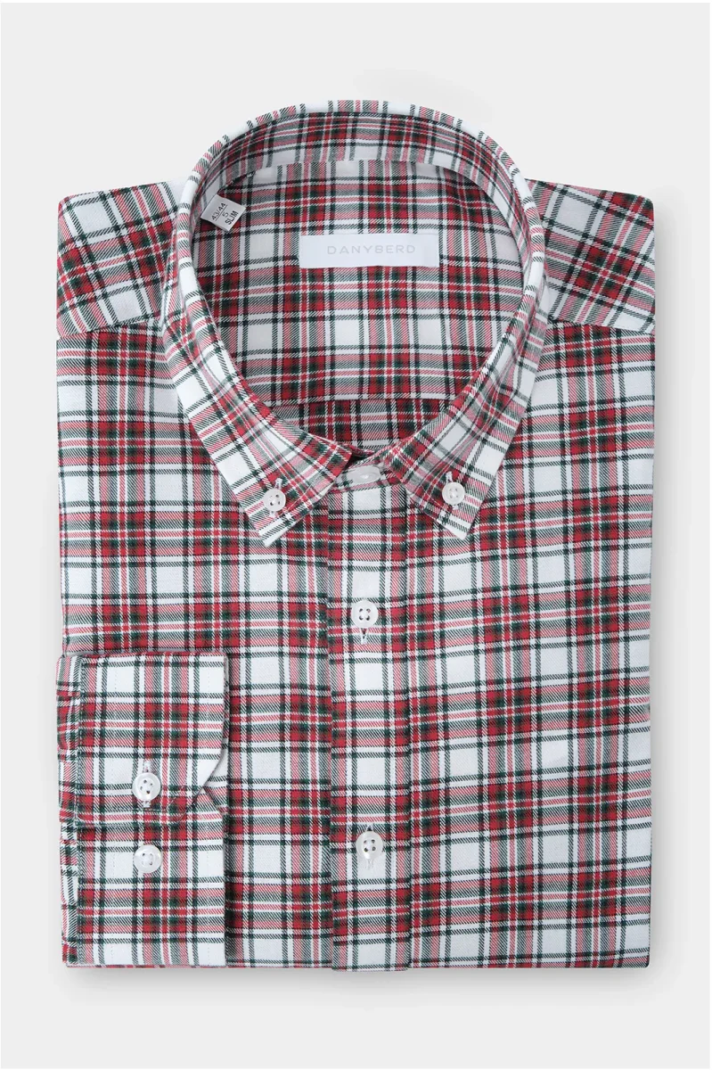 Chemise col boutonné à carreaux - Rouge & vert – Image 2