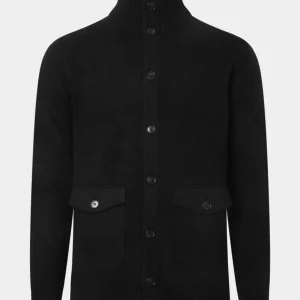 Gilet grosse maille à poche - Noir