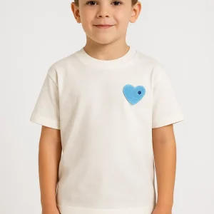 Tee Shirt enfant Cœur Blanc Ciel