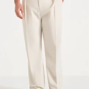 Dorian - Pleated Linen Pants - Natural