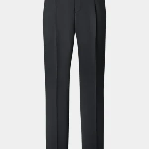 Pantalon à pinces en laine oversize - Noir