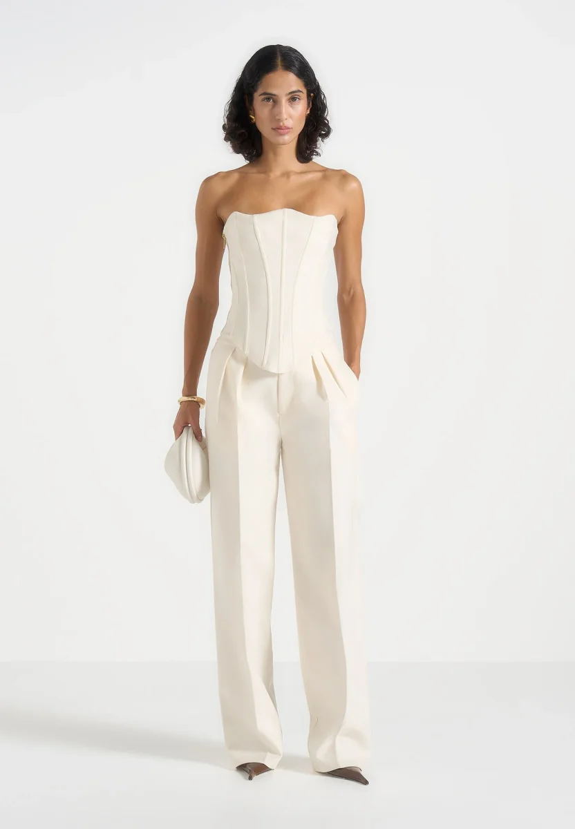Scarlett - Tailored Lace Up Corset - Off White – Image 2