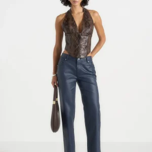 Florence - Wax Effect Jeans - Indigo