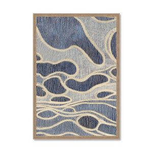 Cadre Design Abstrait Bleu Beige Evoa Design 44x64cm