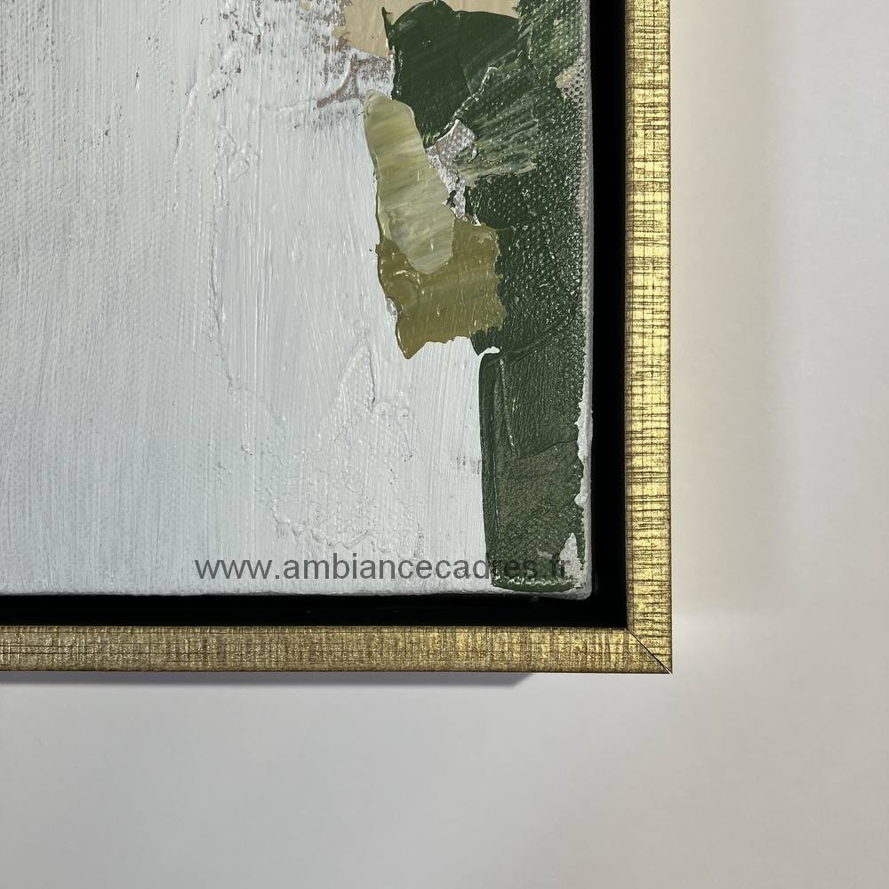 Toile Décorative Vert Blanc Or 40x40cm – Image 4