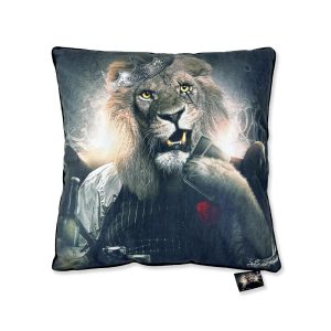 Coussin Lion Casino de Sylvain Binet 45x45cm