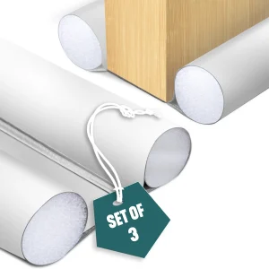 Lot de 3 Boudins de Porte Isolants coupe froid Découpables 96cm Blanc