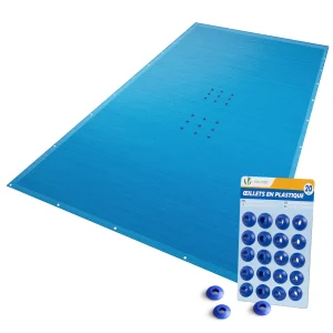 Bache piscine rectangulaire en Polyethylene 160 gr/m2 4x9m Bleue foncé