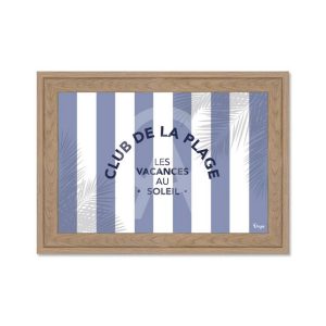 Petite Déco Club de la Plage Bleu 24x34cm