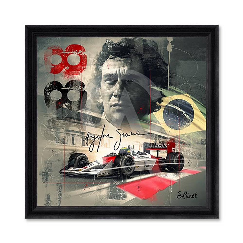 Cadre Sylvain Binet Ayrton Senna 73x73cm