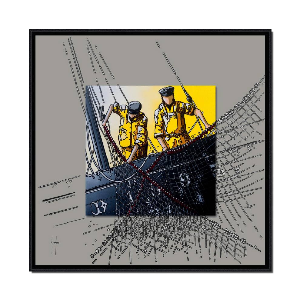 Tableau Coadou Deux Marins Jaunes – Image 2