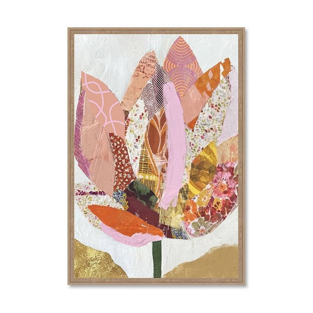 Cadre Fleur Patchwork Rose 44x64cm