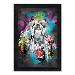 Tableau De Romaric Le Bulldog Rockeur 91x131cm
