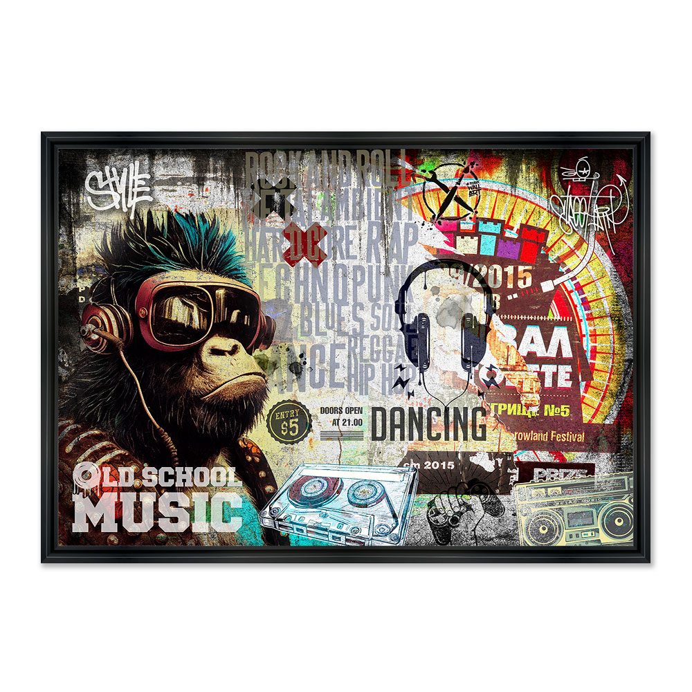 Tableau Singe Punk Musique de Rubix 68×98 cm – Image 2