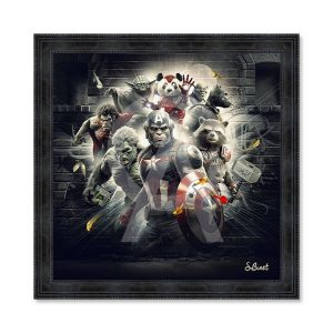 Cadre Sylvain Binet Super Héros 113x113cm