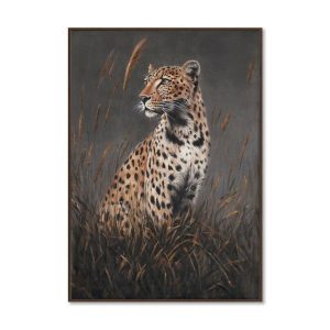 Toile Guépard Encadrée Déco Salon 74x104cm